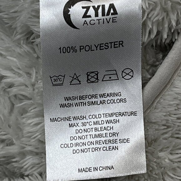 Zyia‎ Active Jacket Womens 3X Gray Storm Sherpa Faux Fur Hooded Full Zip Casual - Picture 5 of 6